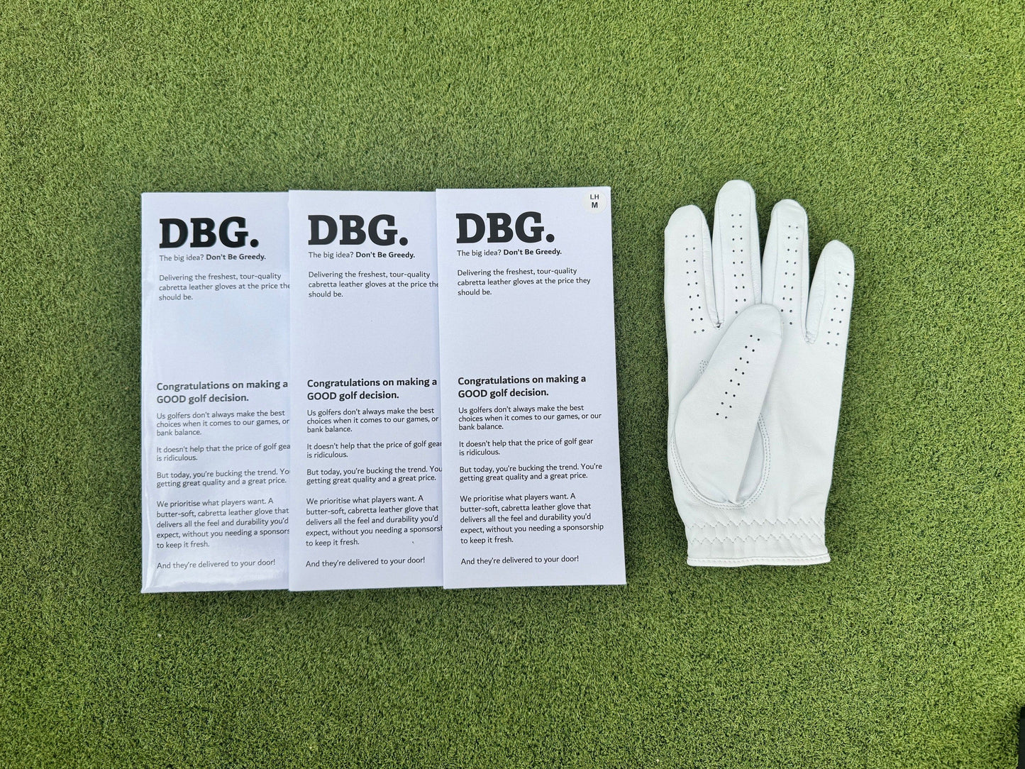 3 pack of Premium Cabretta Leather Tour Golf Gloves