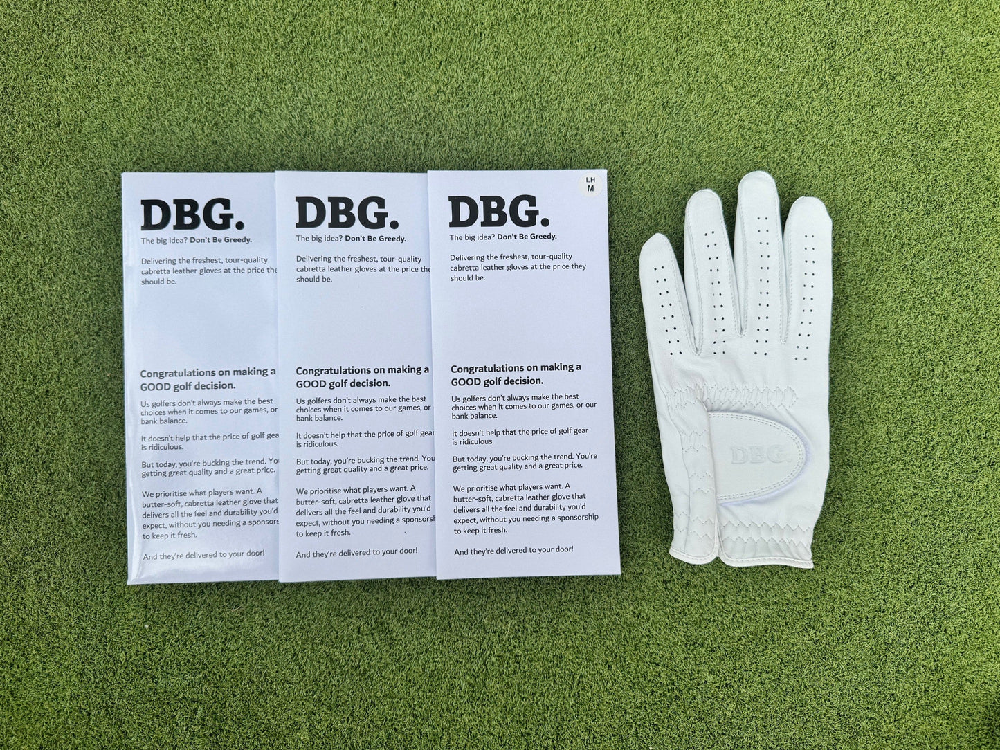 3 pack of Premium Cabretta Leather Tour Golf Gloves